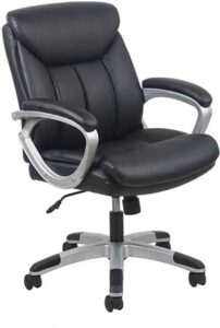 high back executive office chair with built in headrest and lumbar support