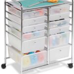 12 drawer cart with different sized bins